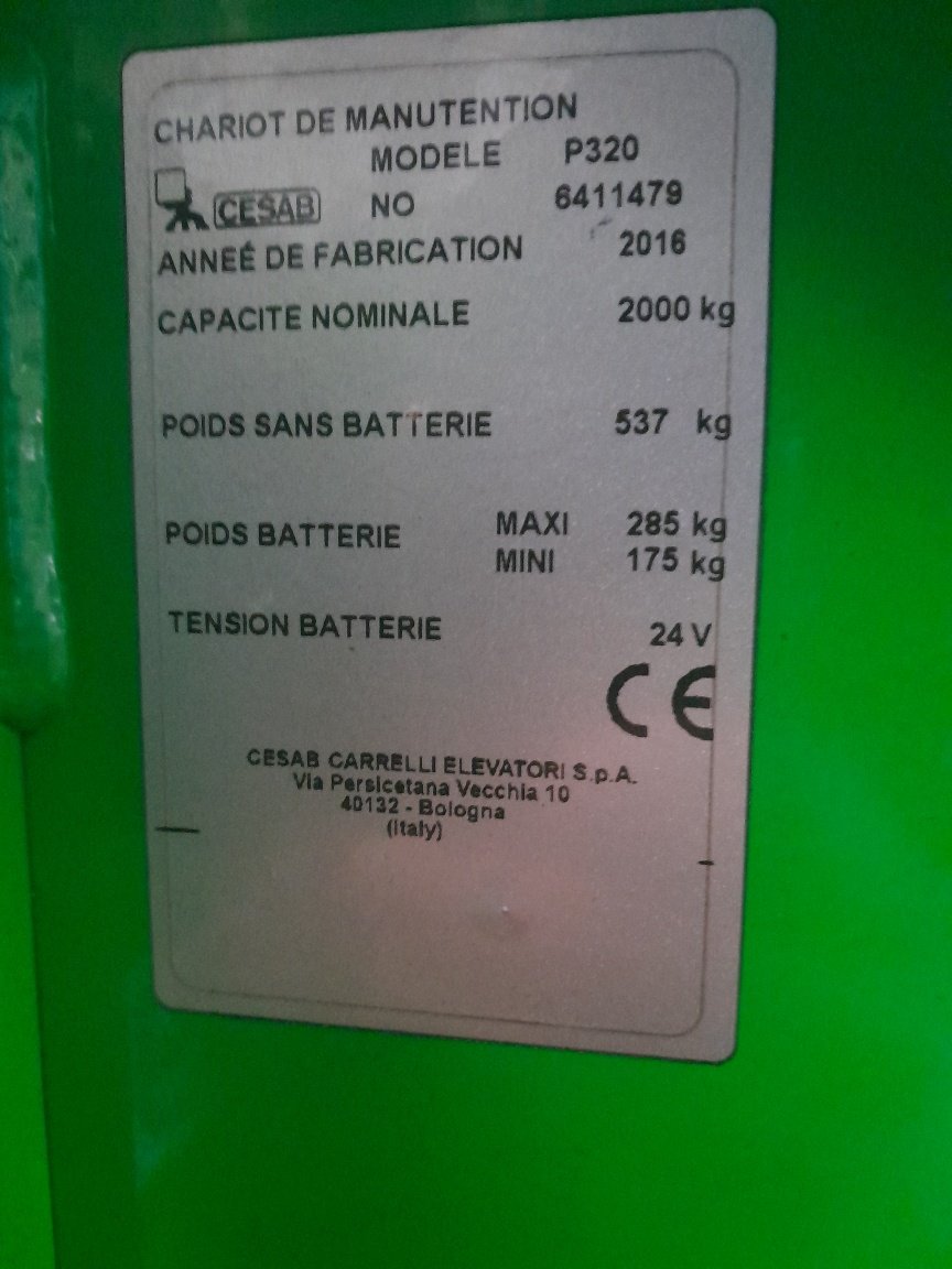 Transpalette électrique CESAB P320