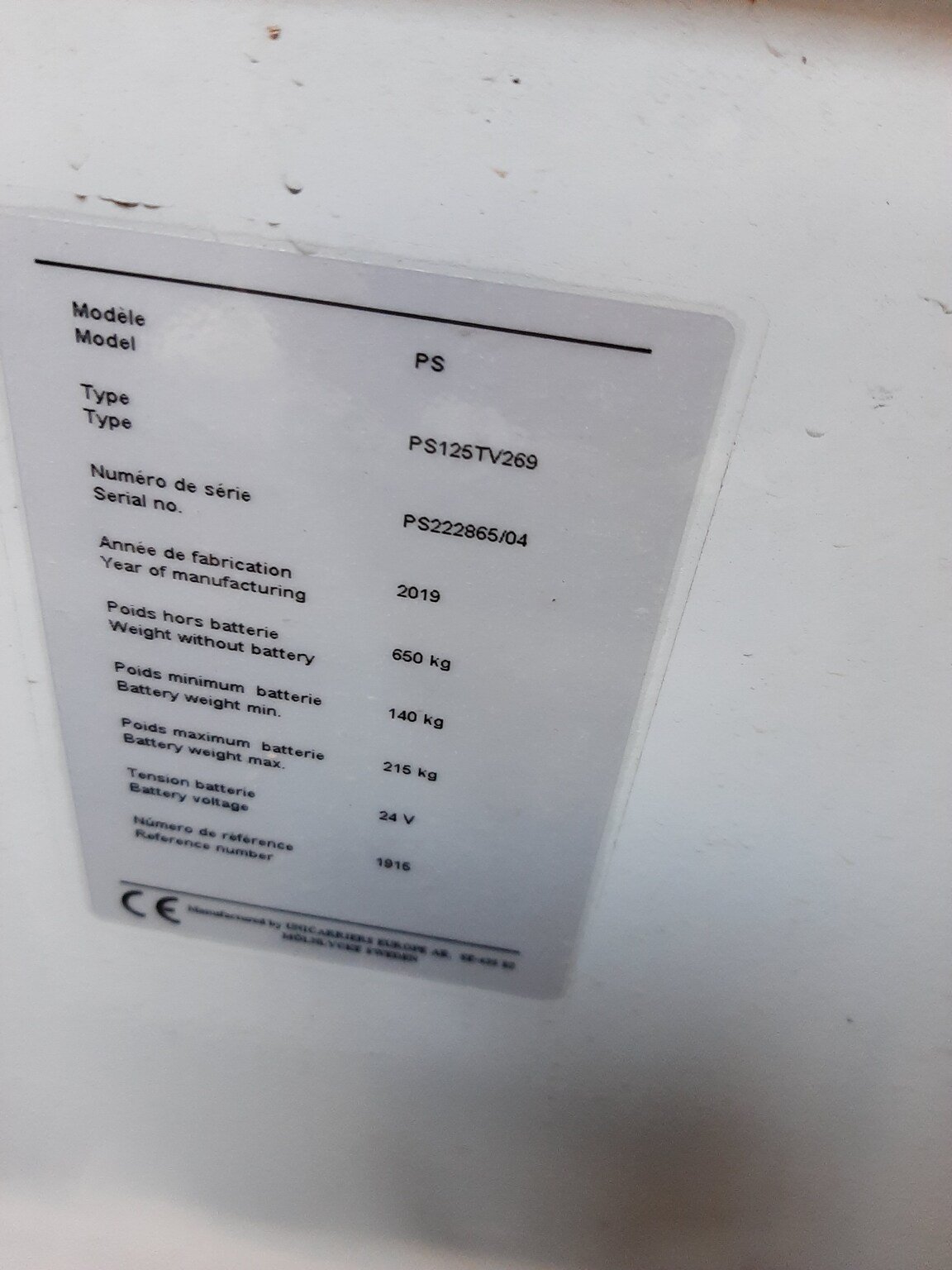 Gerbeur UniCarriers PS125