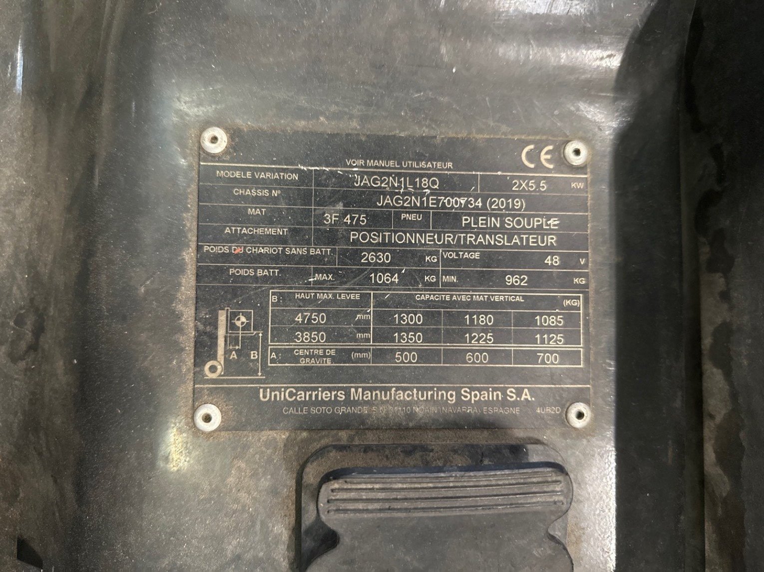 Chariot élévateur frontal UniCarriers TX4-18L