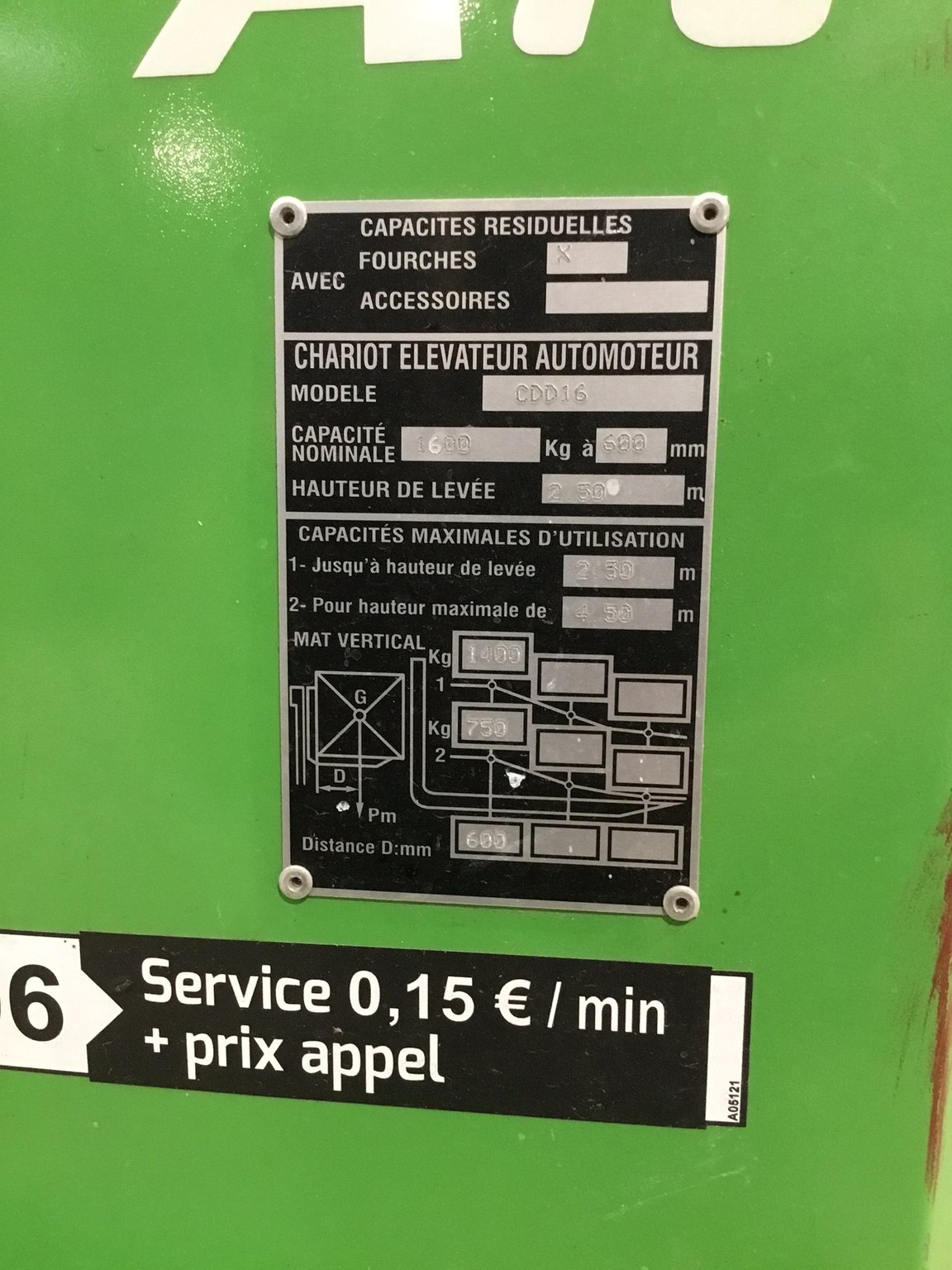 Gerbeur Hangcha CDD16-AC1-Li