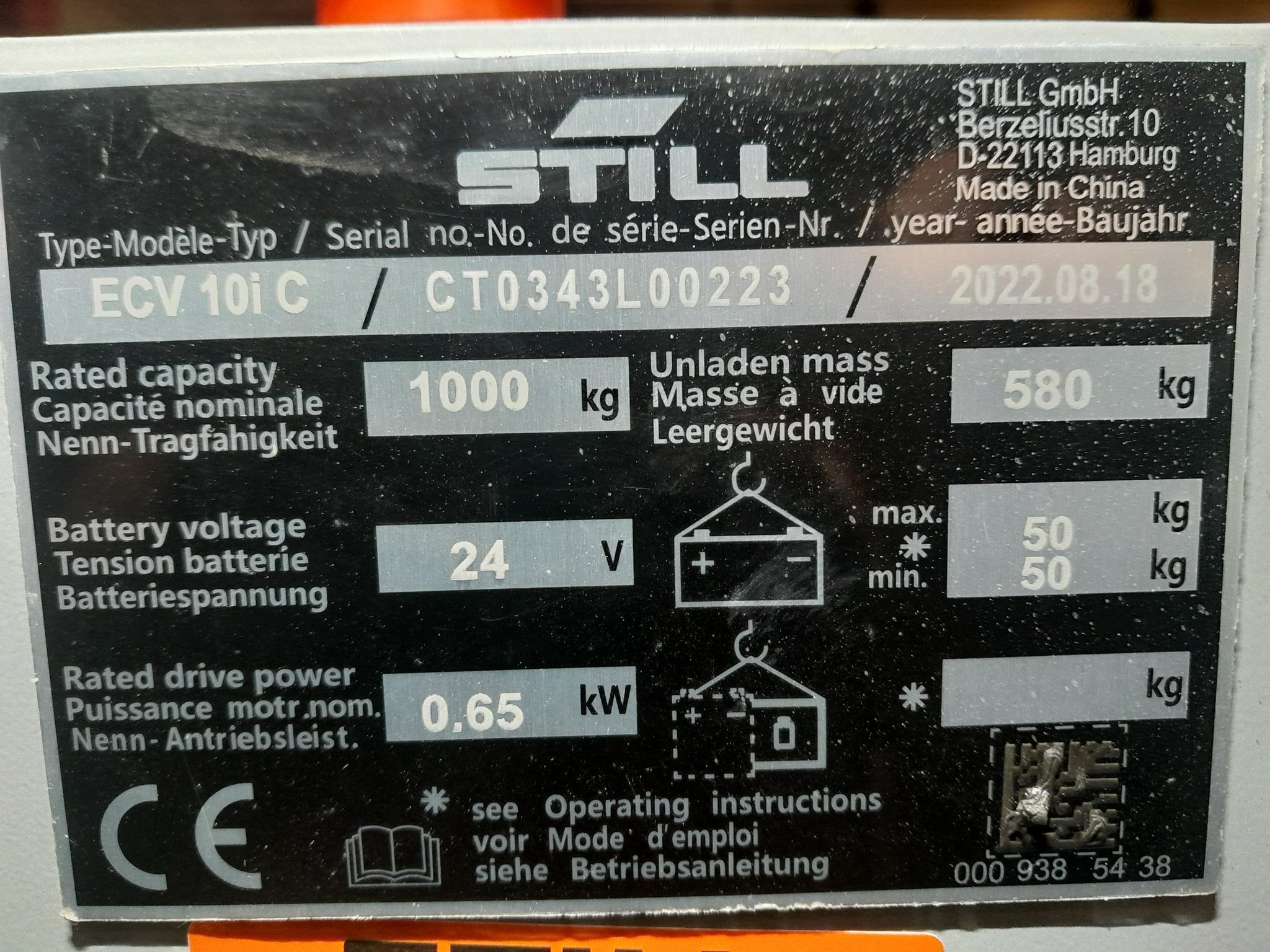 Gerbeur STILL ECV 10IC