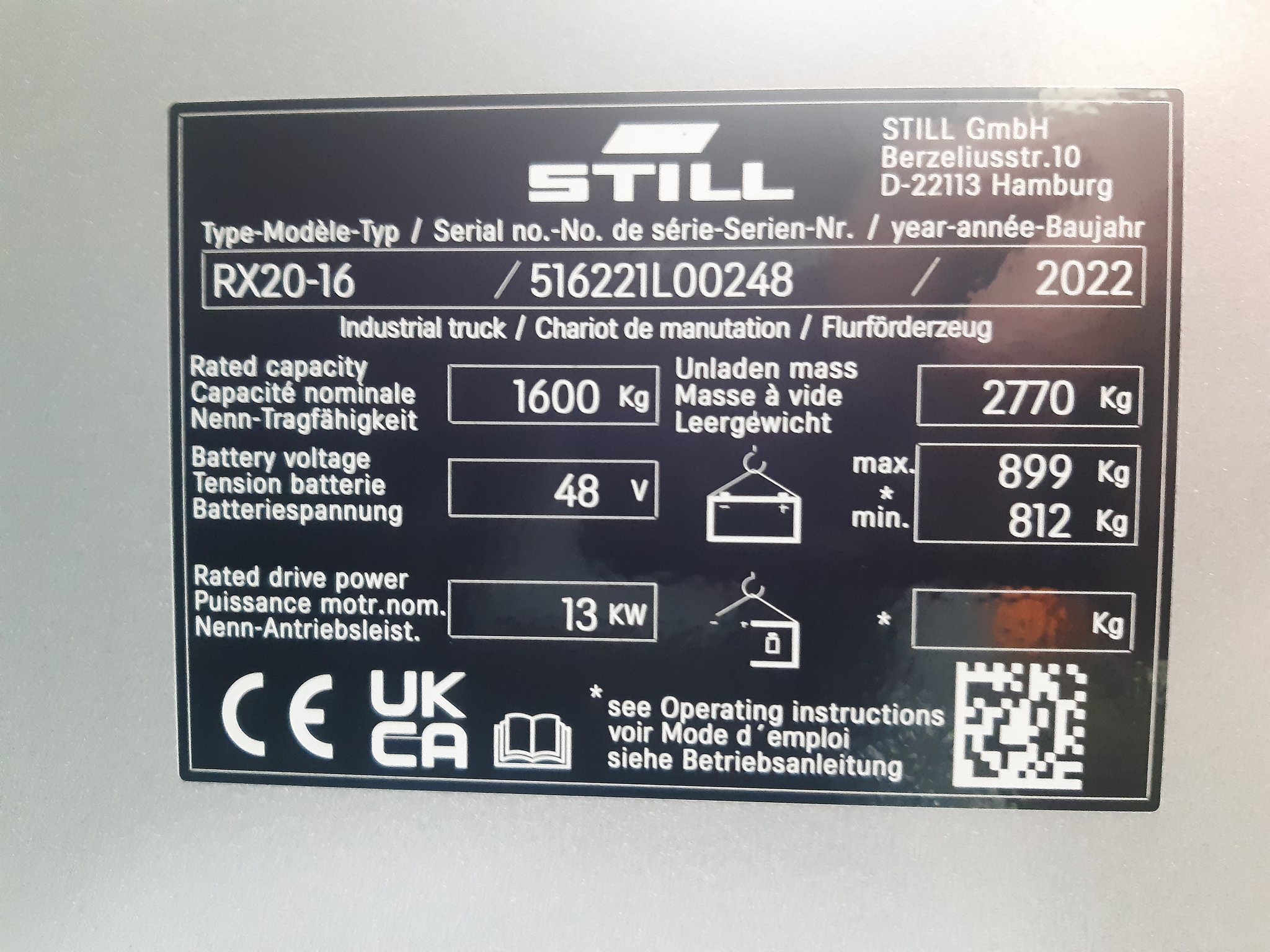 Chariot élévateur frontal STILL RX20-16