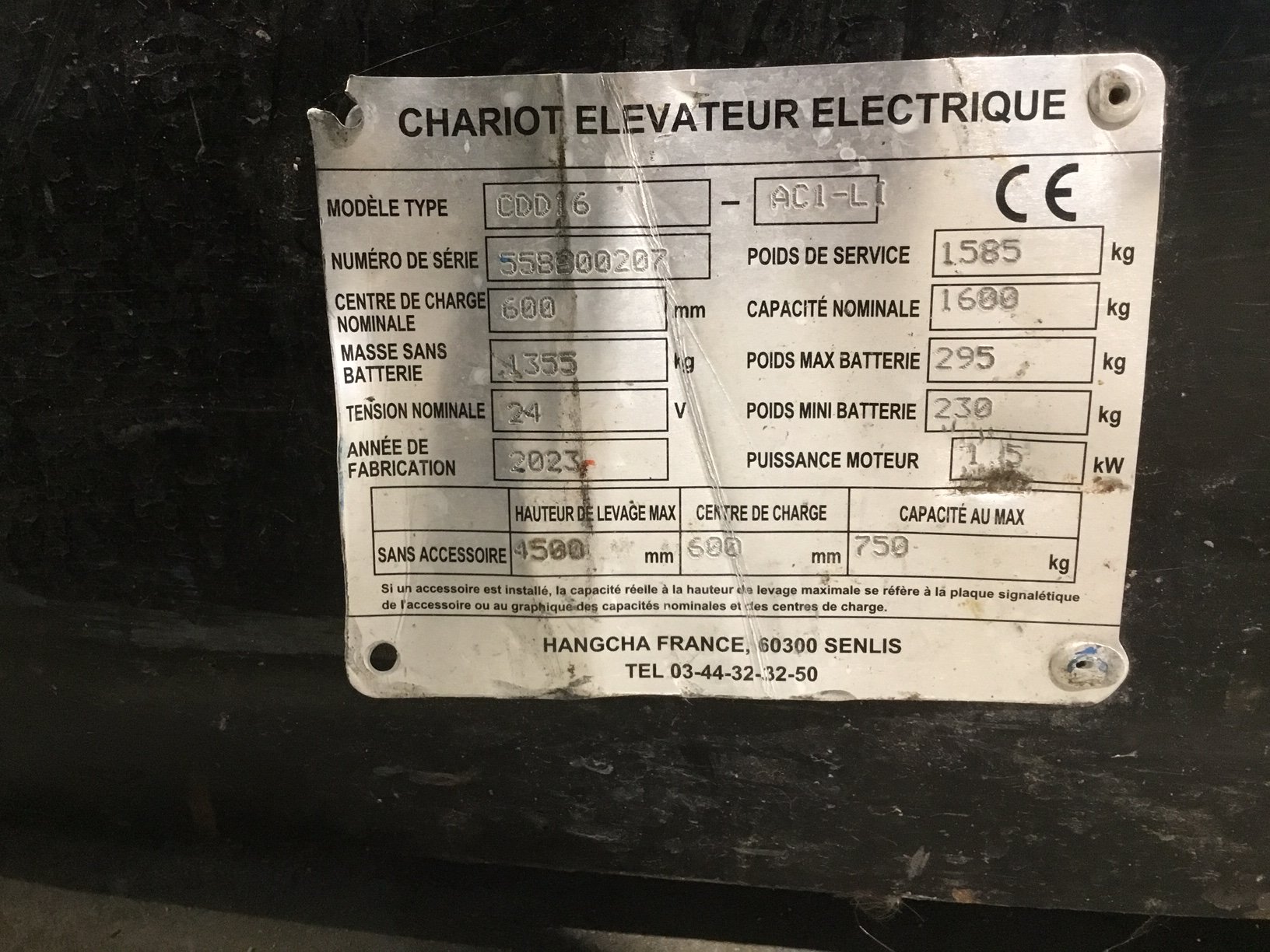Gerbeur Hangcha CDD16-AC1-Li