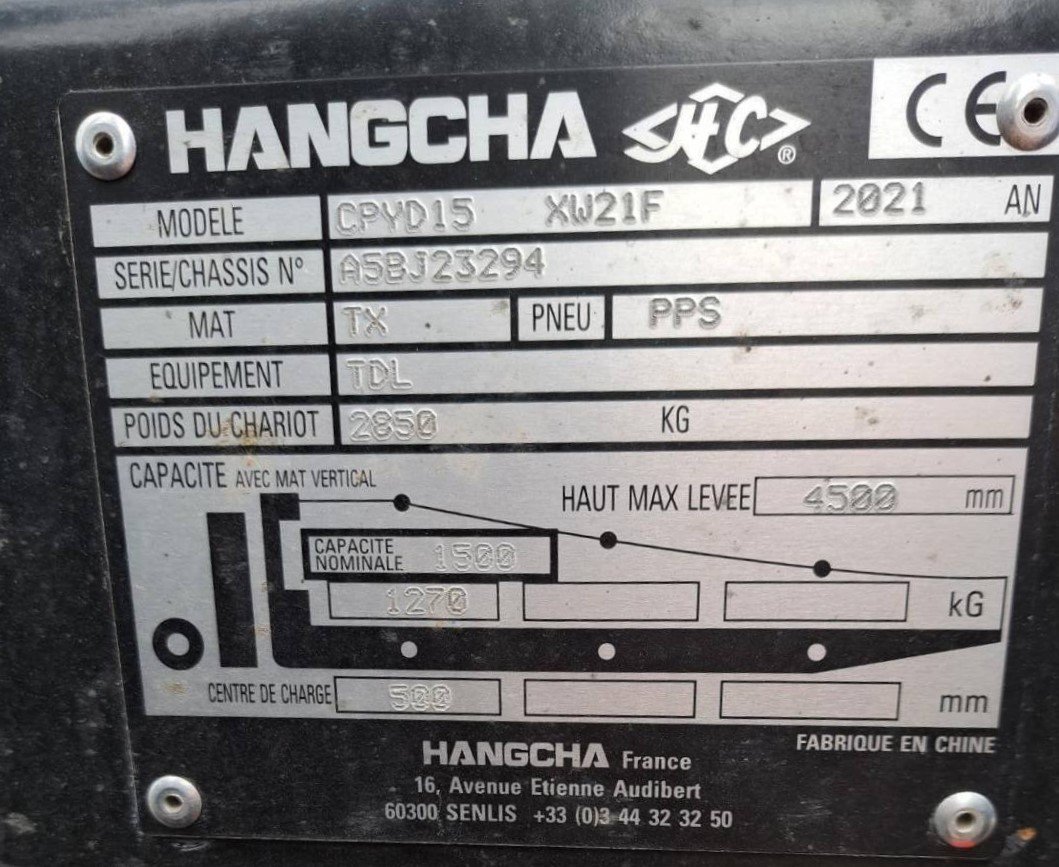 Chariot élévateur frontal Hangcha XF15G