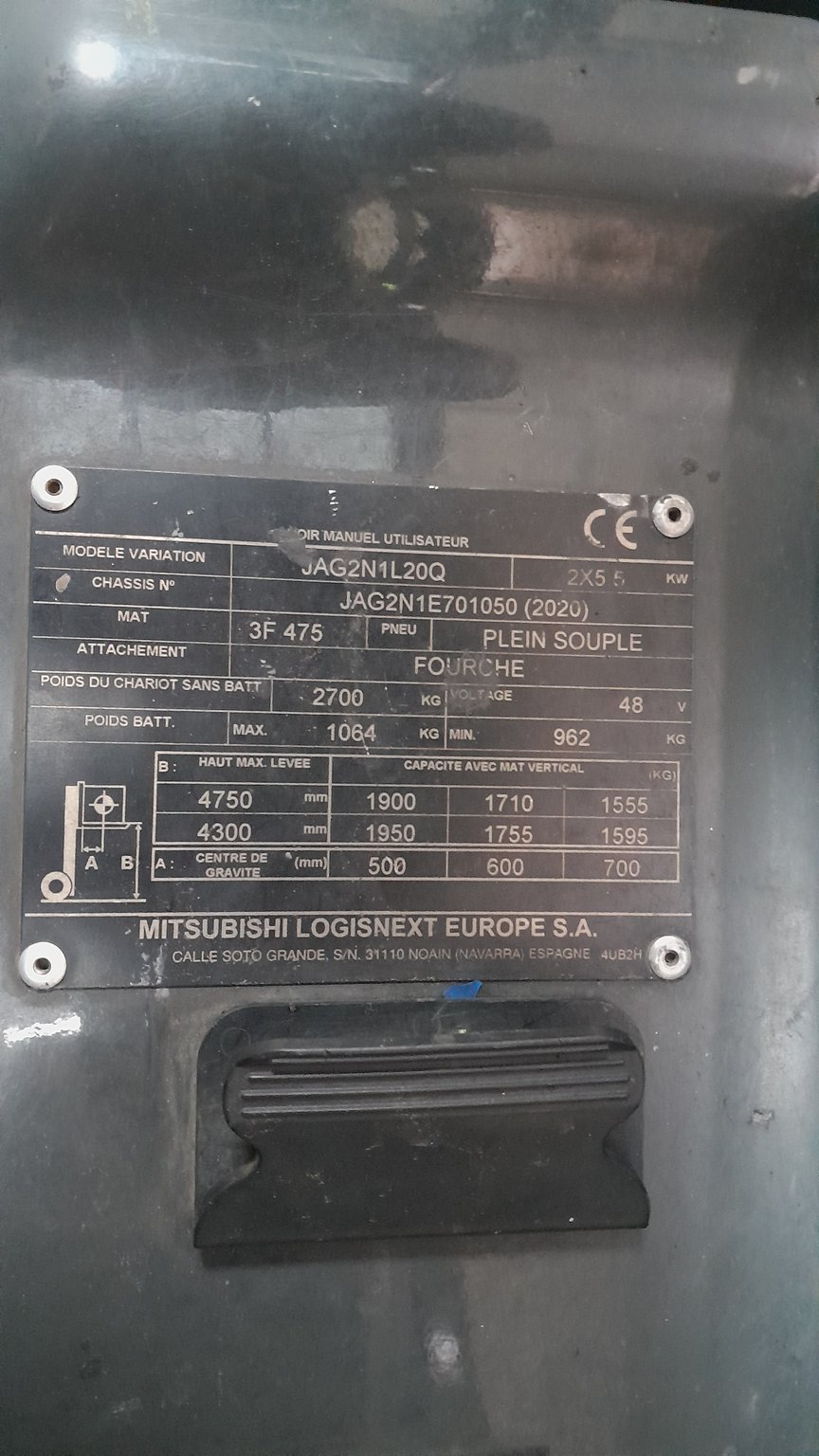 Chariot élévateur frontal UniCarriers TX4-20L