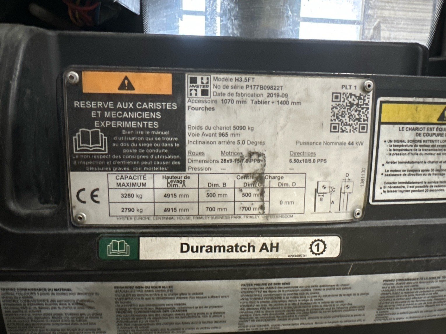 Chariot élévateur frontal Hyster H3.5FT