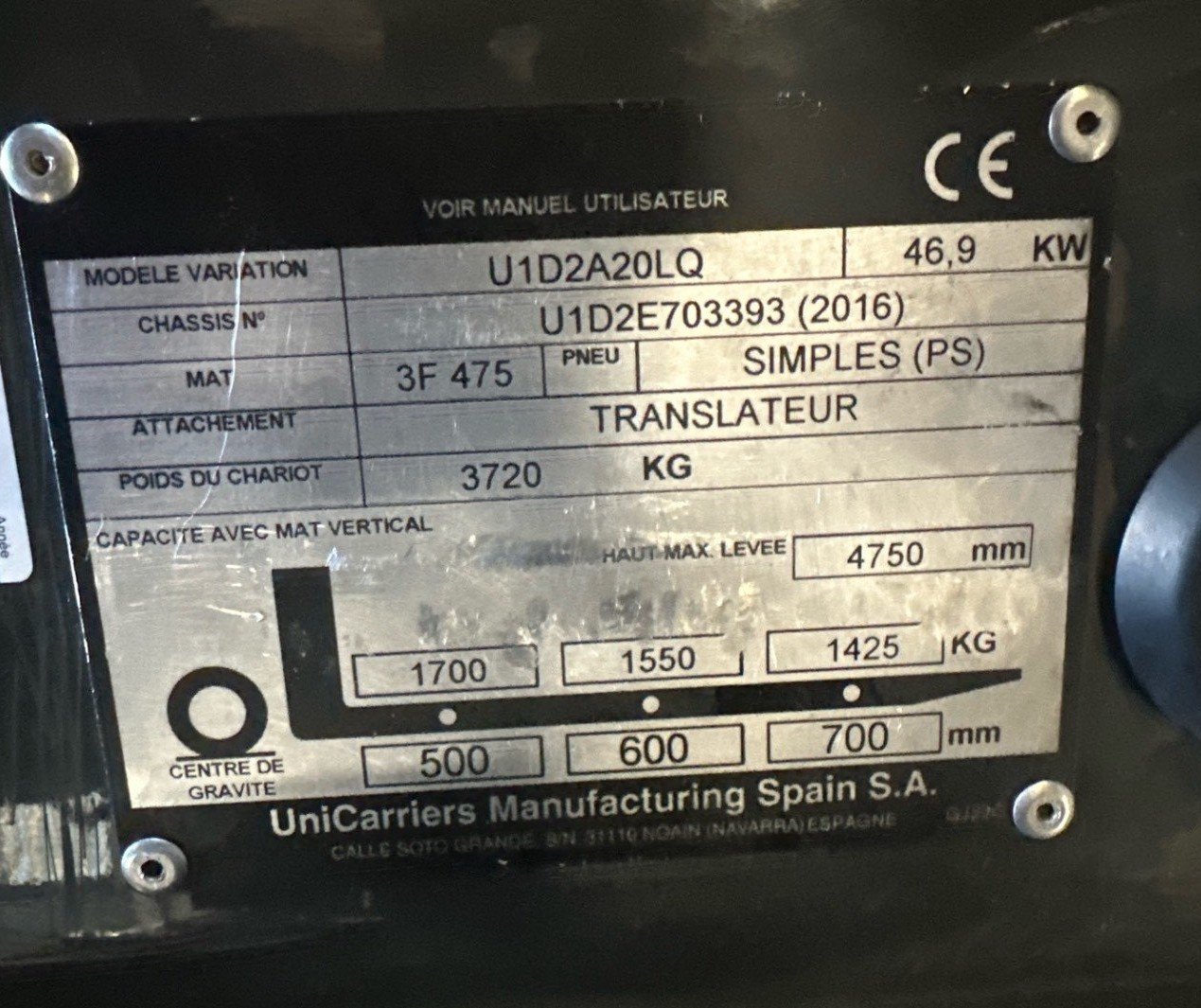 Chariot élévateur frontal Atlet DX20G