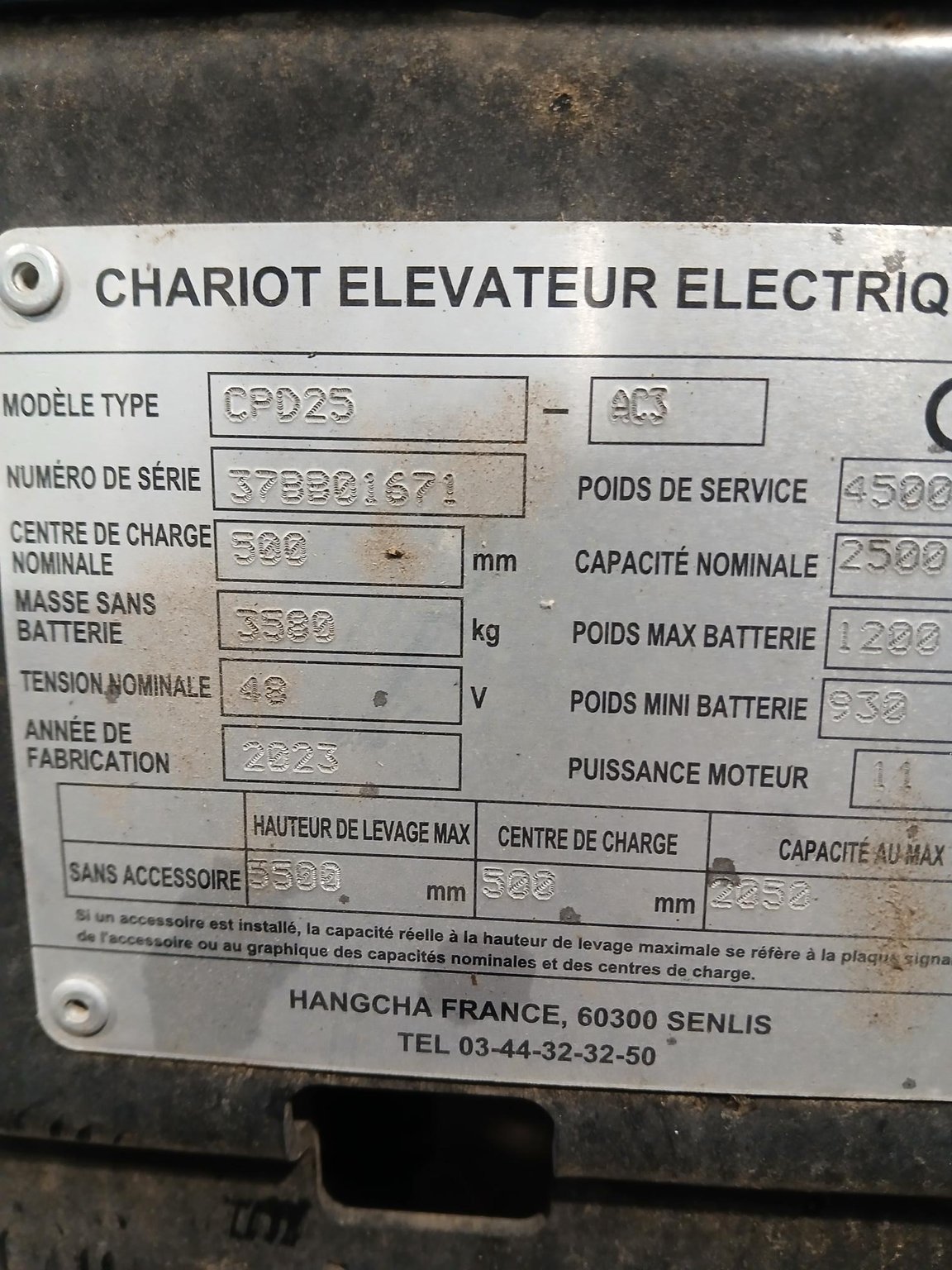 Chariot élévateur frontal Hangcha A4W25