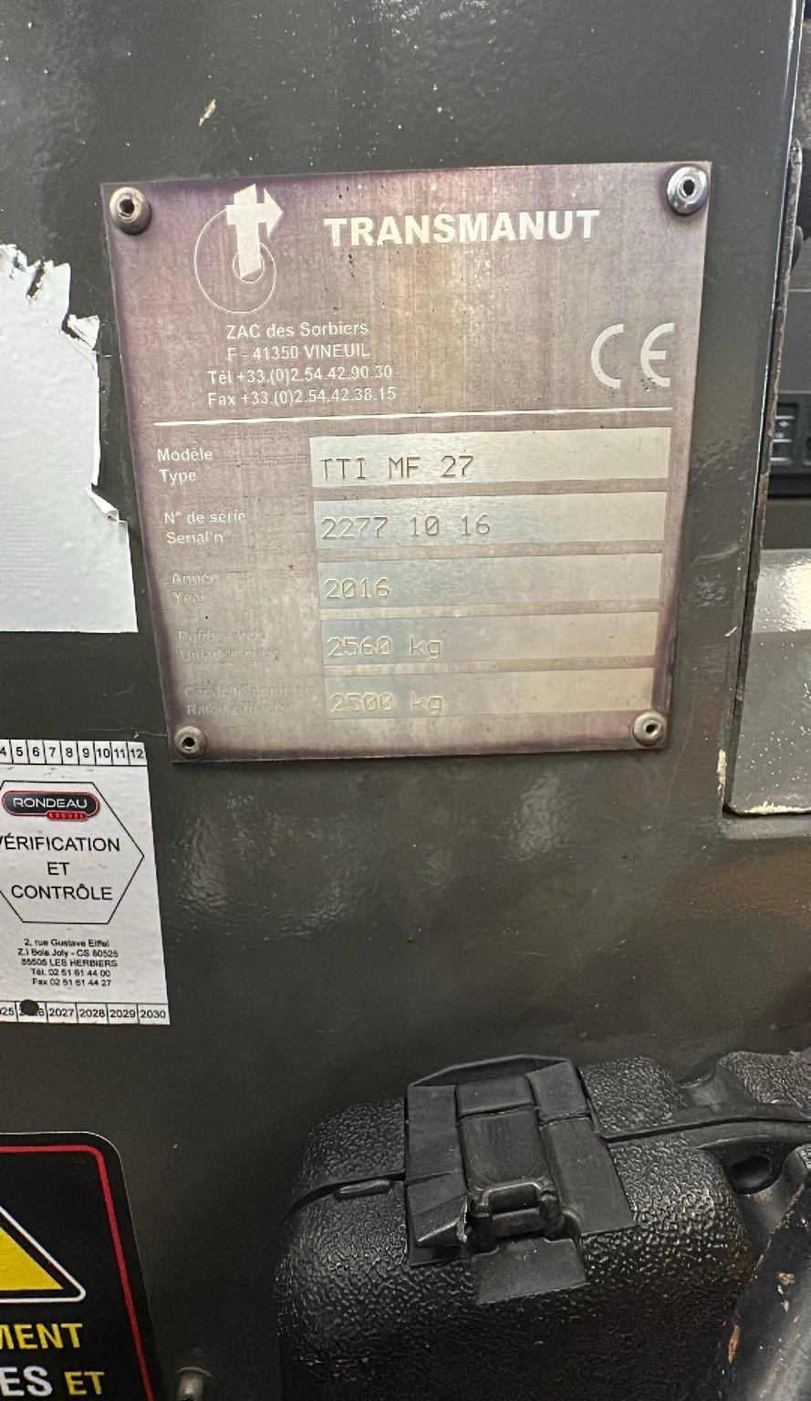 Chariot embarqué Transmanut TTI MF27