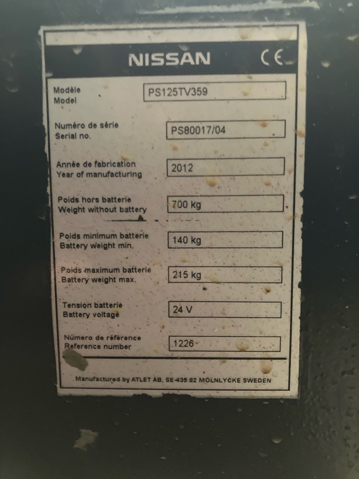 Gerbeur UniCarriers PS125