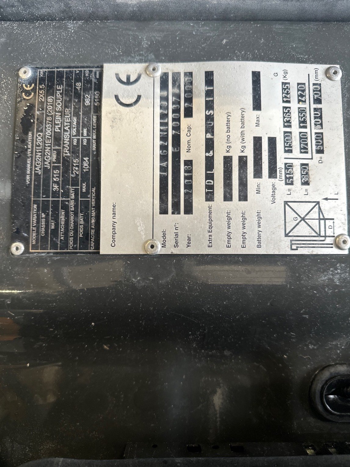 Chariot élévateur frontal UniCarriers TX4-20L