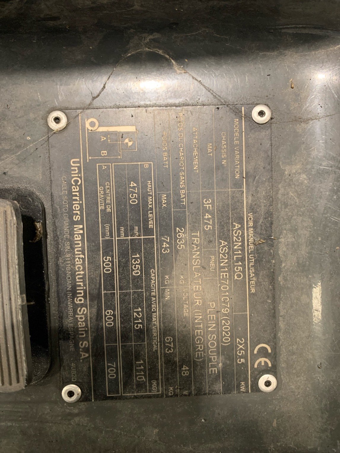 Chariot élévateur frontal UniCarriers TX3-15S