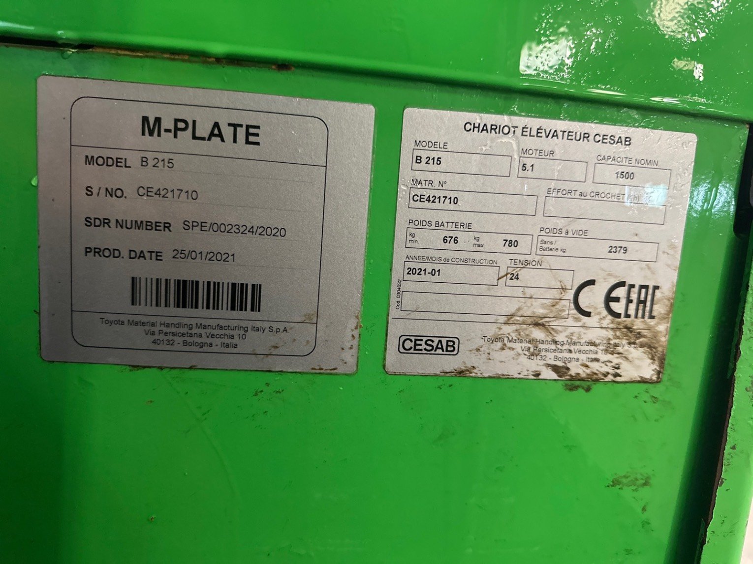 Chariot élévateur frontal CESAB B215