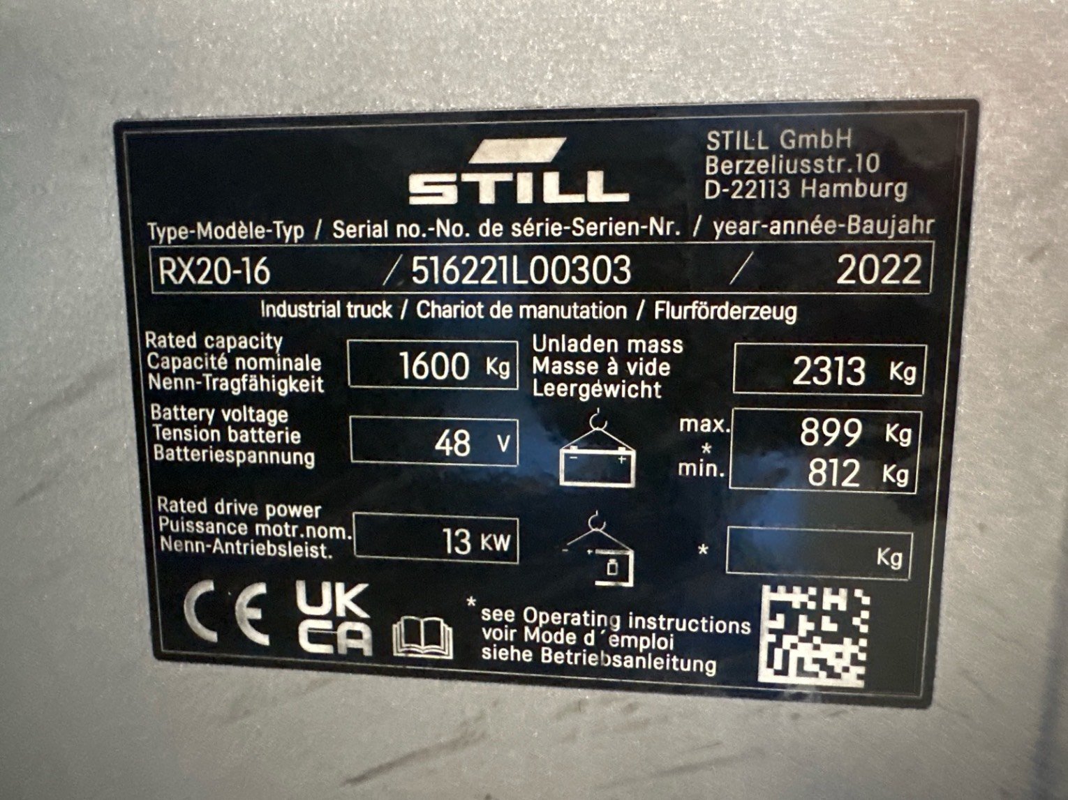 Chariot élévateur frontal STILL RX20-16