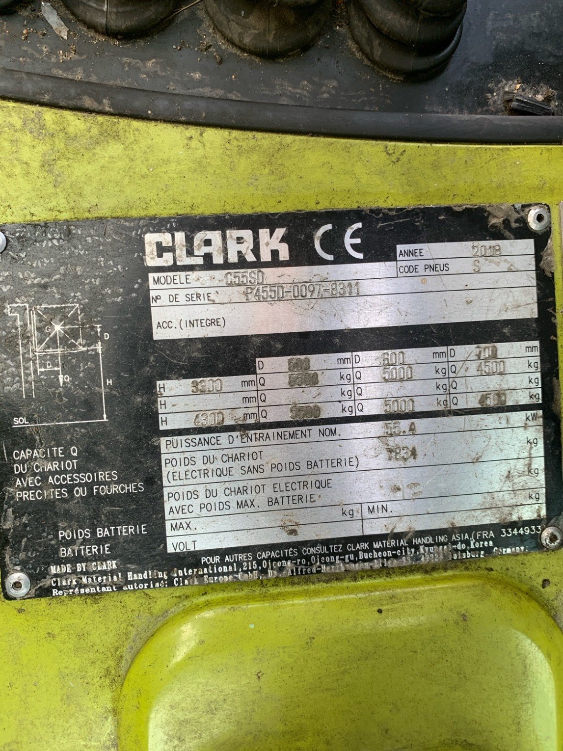 Chariot élévateur frontal Clark C55SD