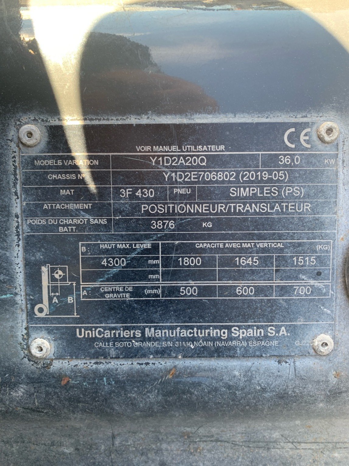 Chariot élévateur frontal UniCarriers DX20D