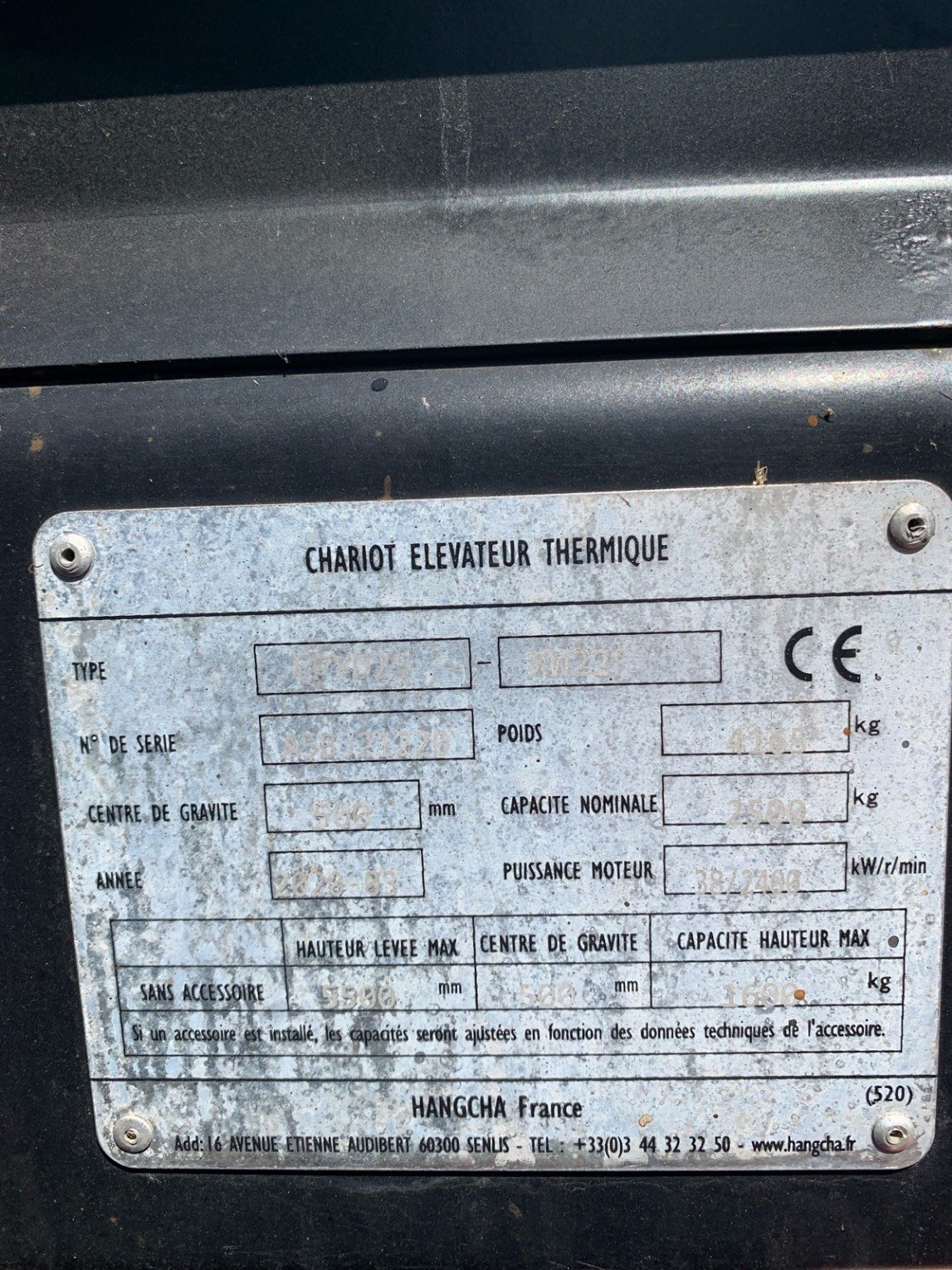 Chariot élévateur frontal Hangcha XF25G