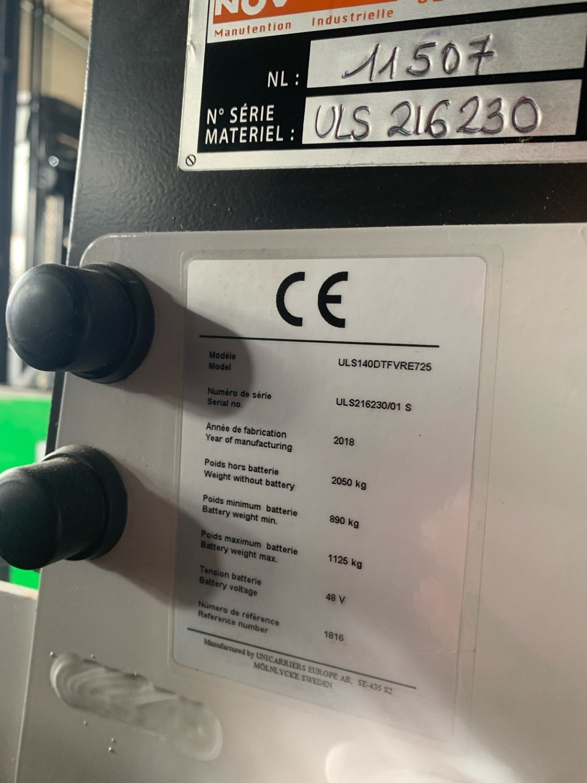 Chariot à mât rétractable UniCarriers ULS140