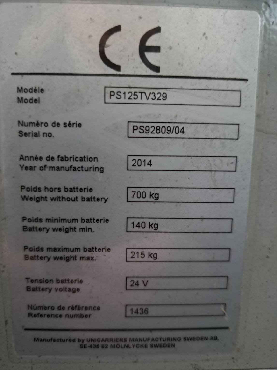 Gerbeur UniCarriers PS125