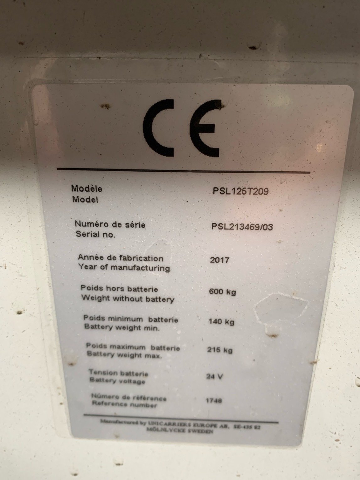 Gerbeur UniCarriers PSL125