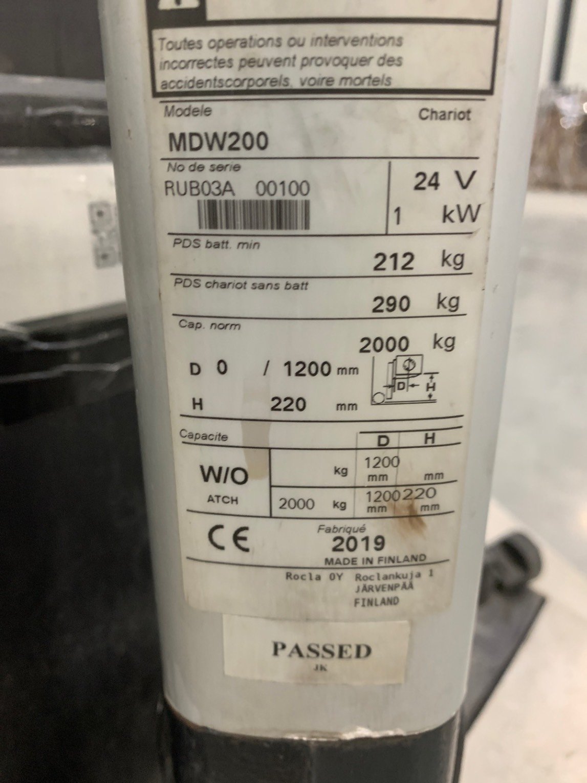 Transpalette électrique UniCarriers MDW200