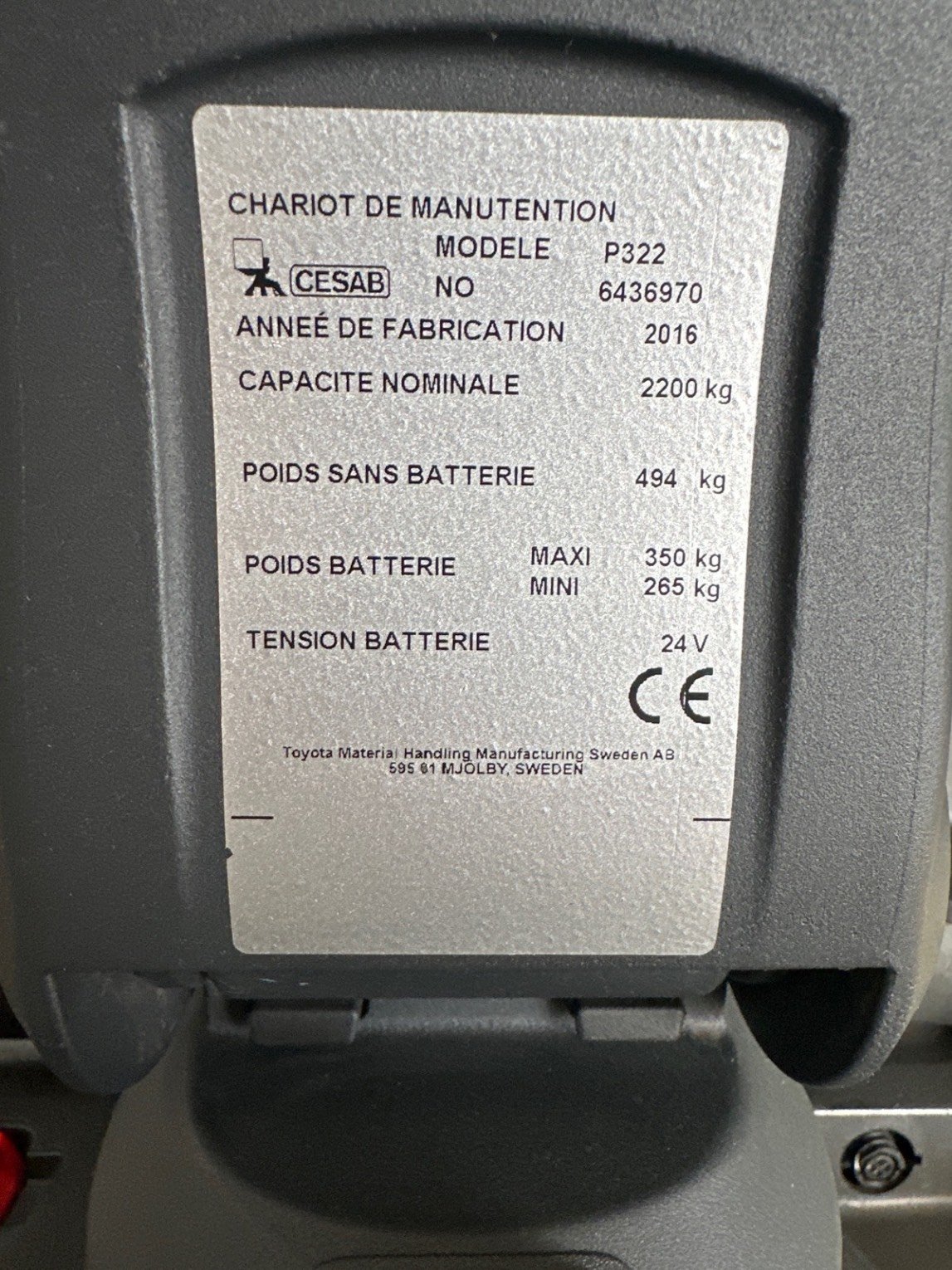 Transpalette électrique CESAB P322