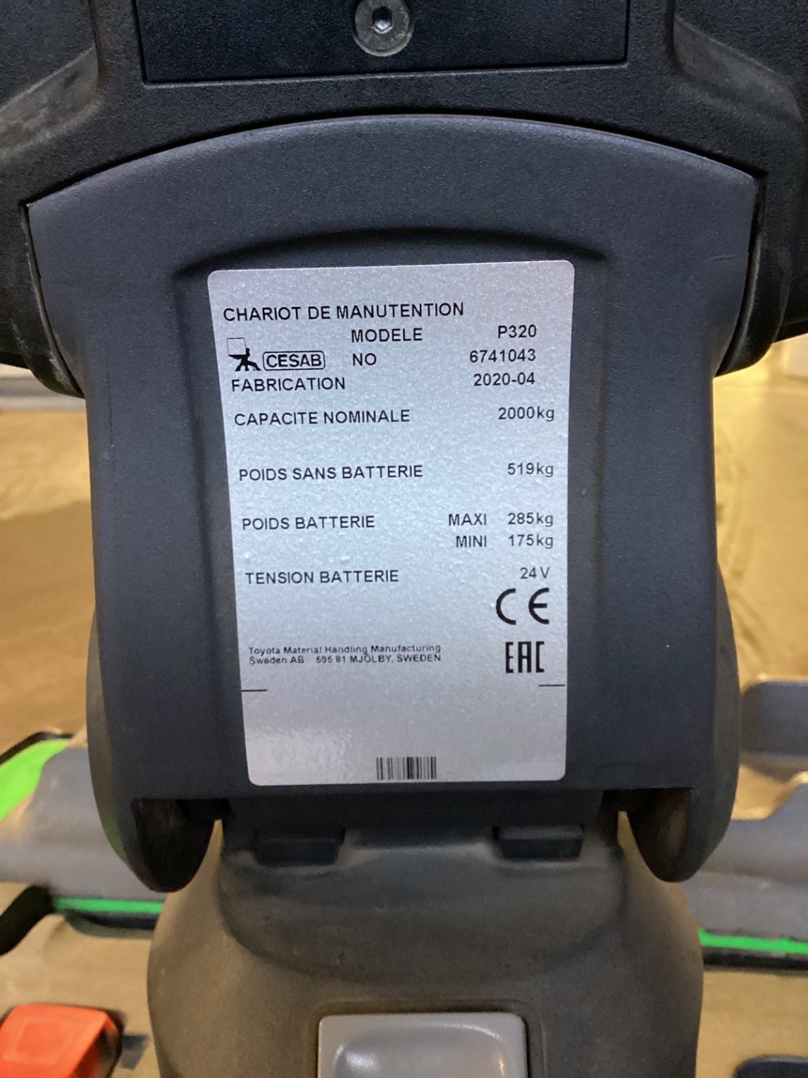 Transpalette électrique CESAB P320