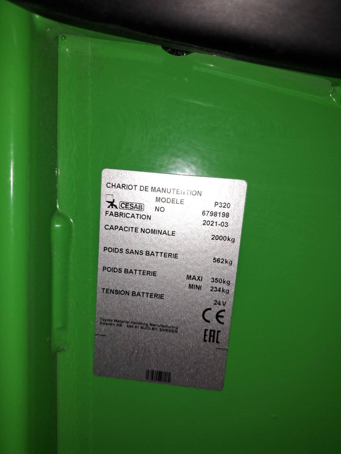 Transpalette électrique CESAB P320