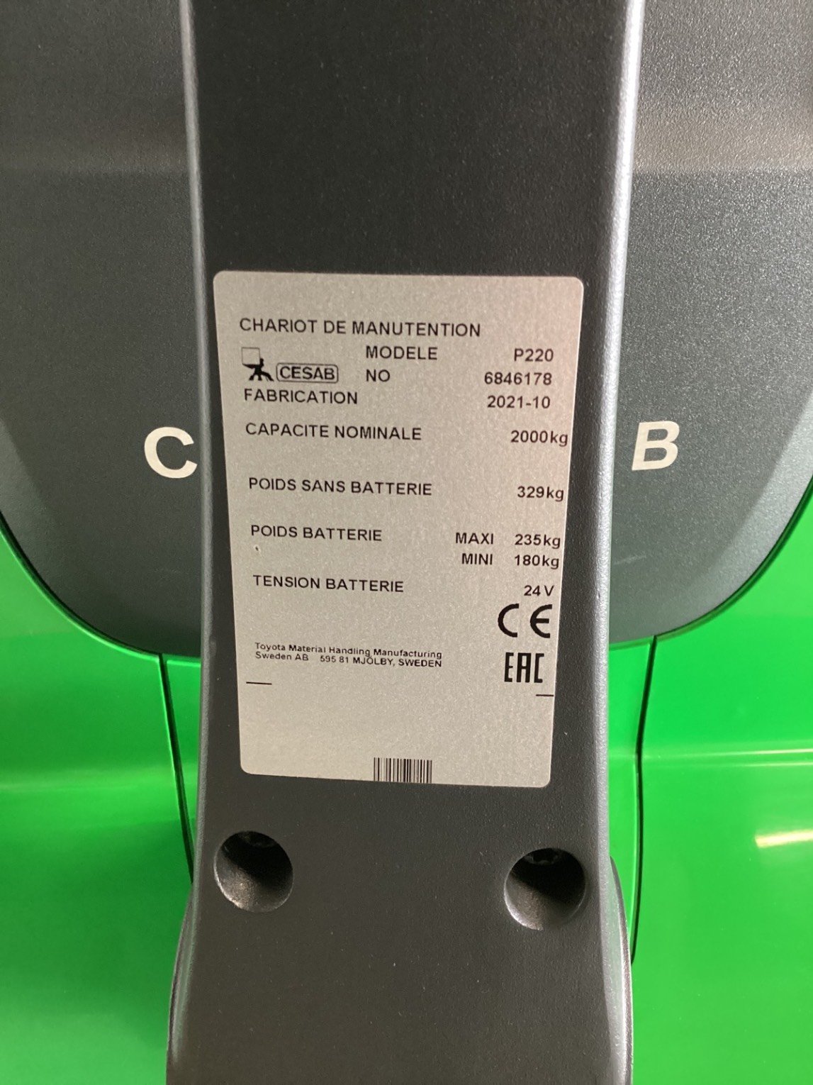 Transpalette électrique CESAB P220