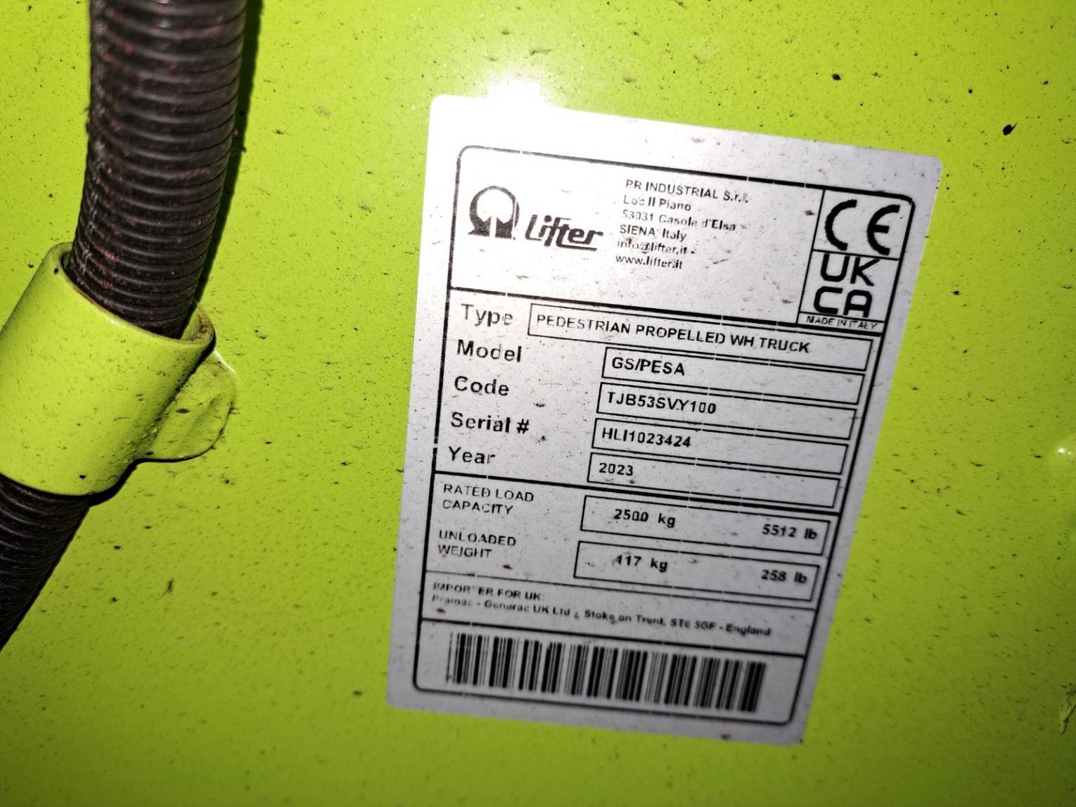 Transpalette manuel Pramac PRAMAC GS/P 25S4 PESEUR