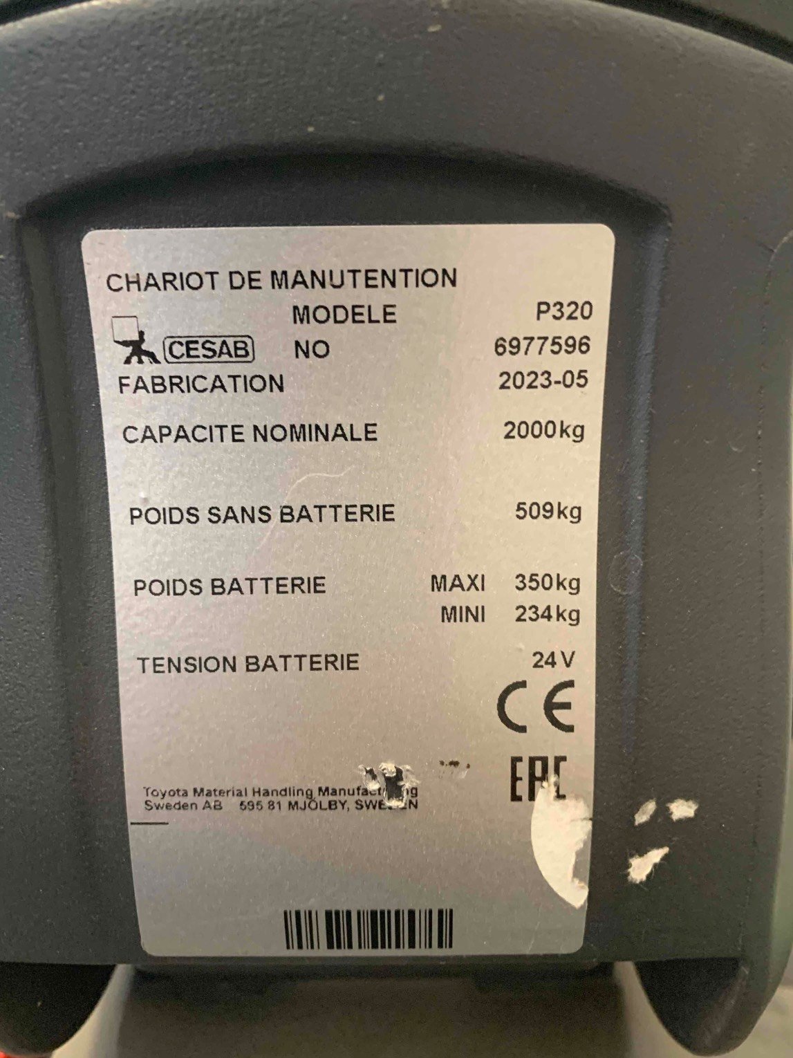 Transpalette électrique CESAB P320