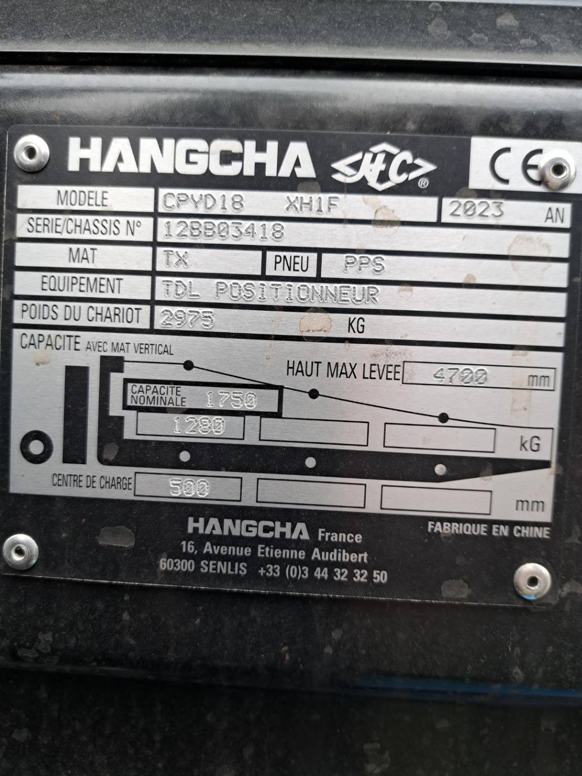 Chariot élévateur frontal Hangcha XF18G