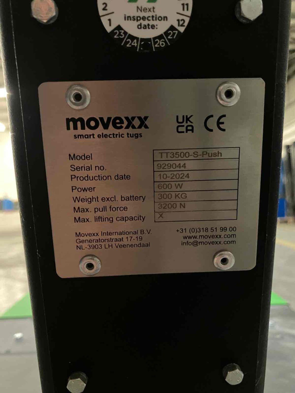 Tracteur industriel électrique Movex TT3500-S-PUSH