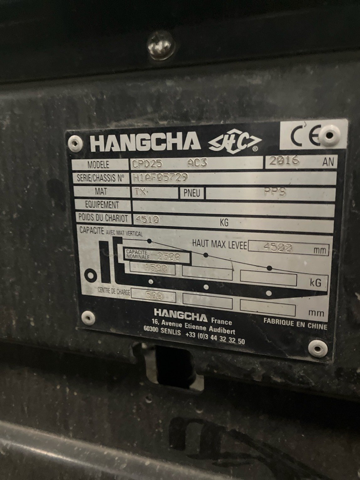 Chariot élévateur frontal Hangcha A4W25