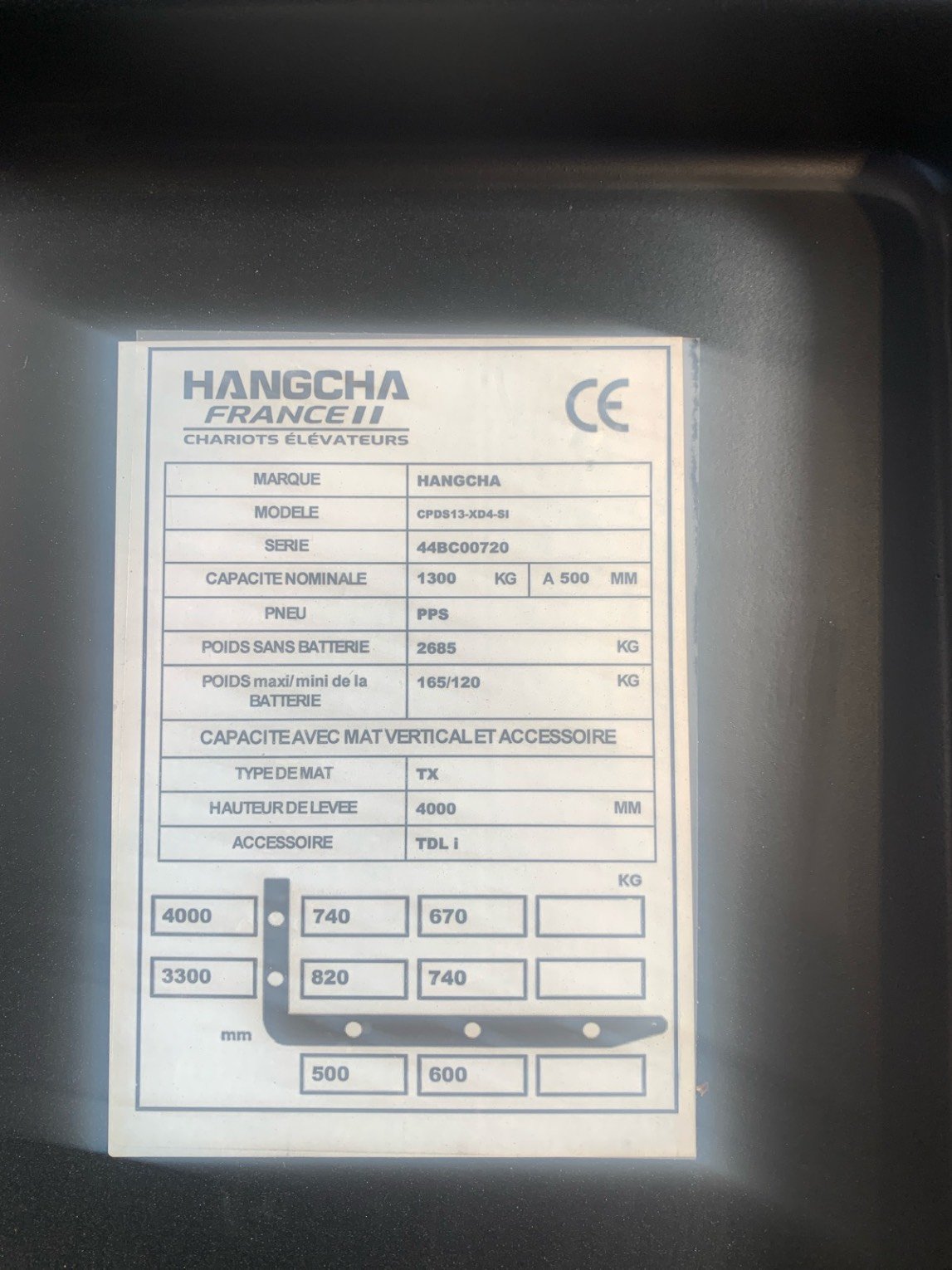 Chariot élévateur frontal Hangcha X3W13-I